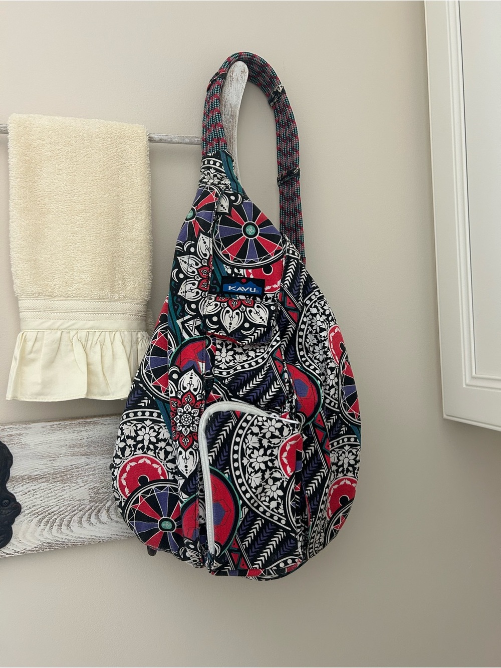Kavu Multicolor Mandala Pattern Rope Sling Backpack. Very nice clean condition.